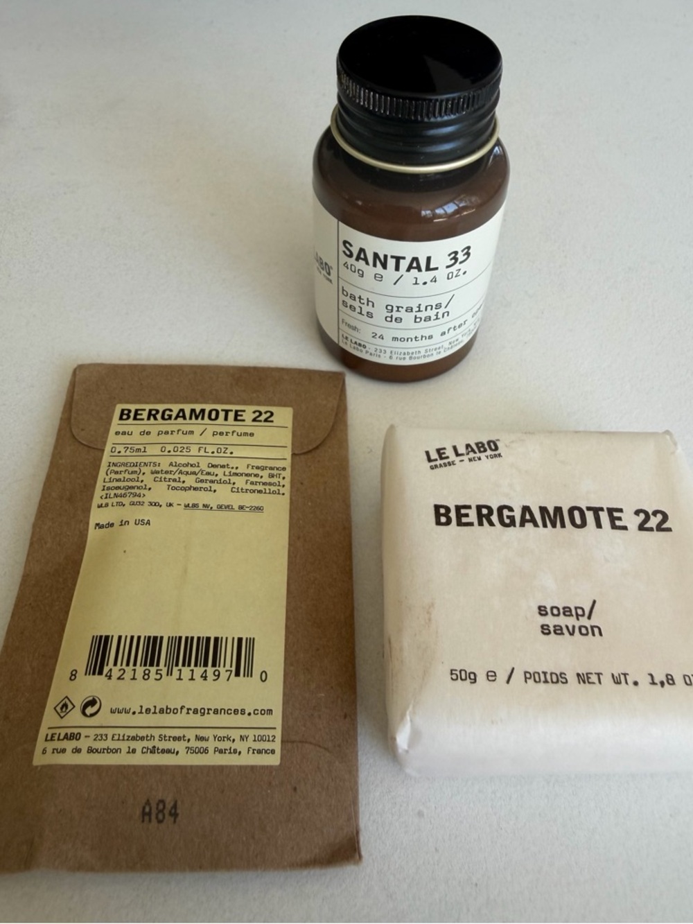 -Le Labo Bundle Santal 33 Bath Salt Perfume and Soap